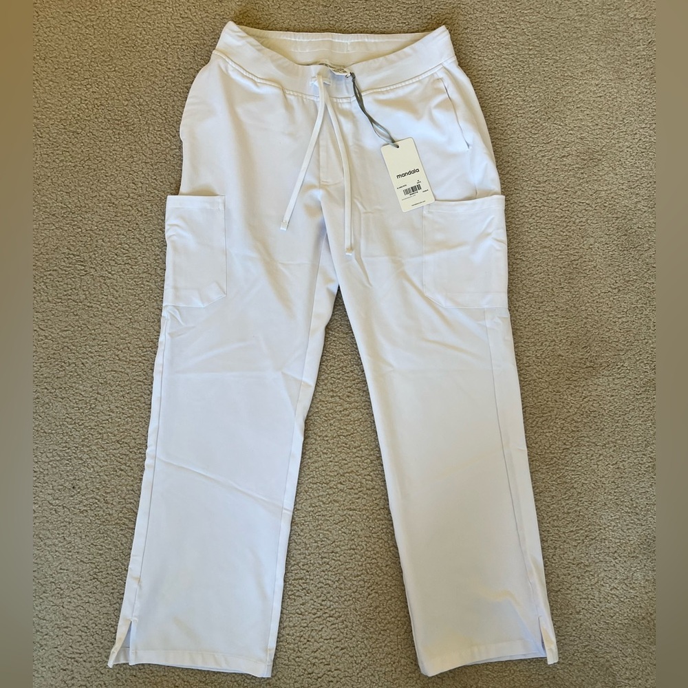 Mandala white scrub pants
